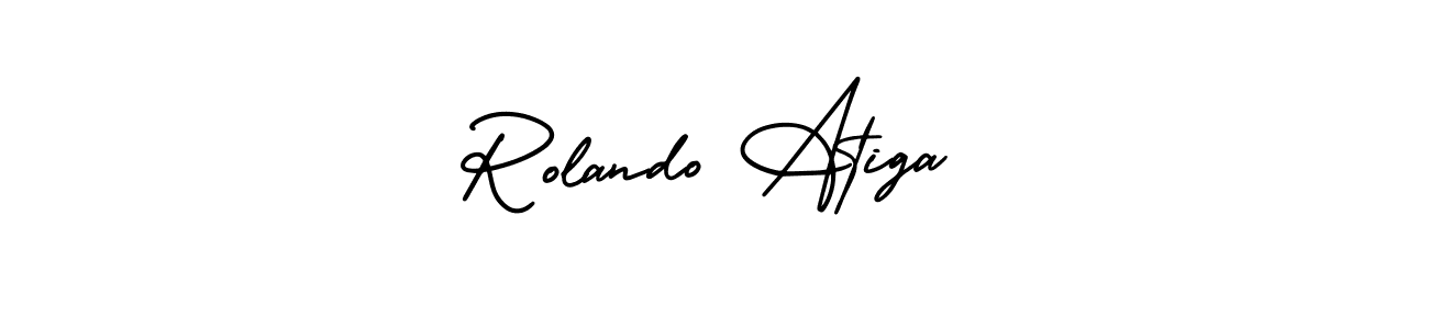 Use a signature maker to create a handwritten signature online. With this signature software, you can design (AmerikaSignatureDemo-Regular) your own signature for name Rolando Atiga. Rolando Atiga signature style 3 images and pictures png