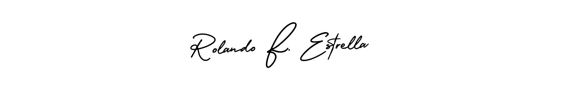 Similarly AmerikaSignatureDemo-Regular is the best handwritten signature design. Signature creator online .You can use it as an online autograph creator for name Rolando F. Estrella. Rolando F. Estrella signature style 3 images and pictures png