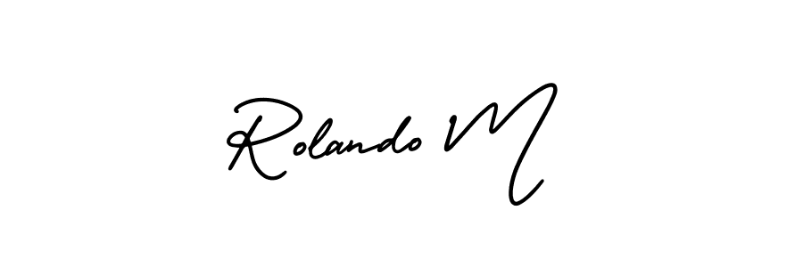 Create a beautiful signature design for name Rolando M. With this signature (AmerikaSignatureDemo-Regular) fonts, you can make a handwritten signature for free. Rolando M signature style 3 images and pictures png