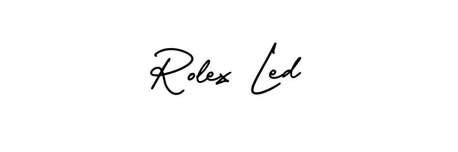 The best way (AmerikaSignatureDemo-Regular) to make a short signature is to pick only two or three words in your name. The name Rolex Led include a total of six letters. For converting this name. Rolex Led signature style 3 images and pictures png
