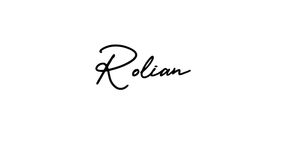 How to make Rolian name signature. Use AmerikaSignatureDemo-Regular style for creating short signs online. This is the latest handwritten sign. Rolian signature style 3 images and pictures png
