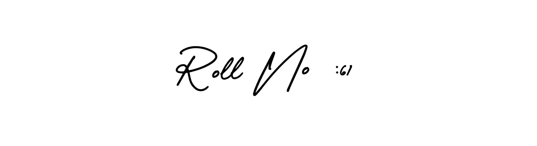 This is the best signature style for the Roll No :61 name. Also you like these signature font (AmerikaSignatureDemo-Regular). Mix name signature. Roll No :61 signature style 3 images and pictures png