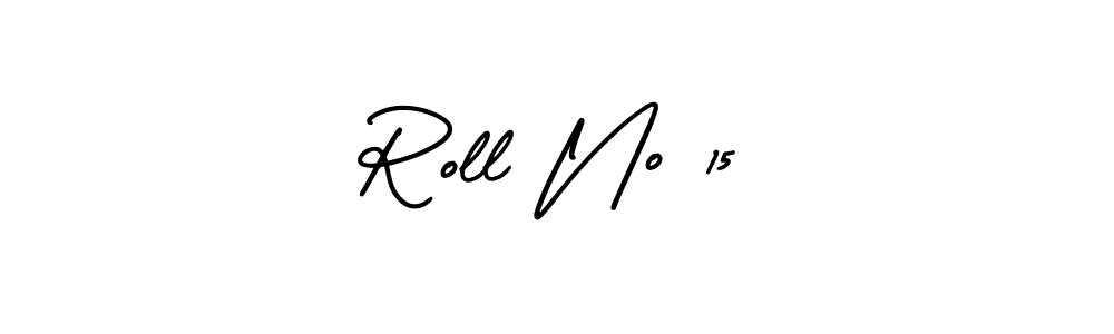 You should practise on your own different ways (AmerikaSignatureDemo-Regular) to write your name (Roll No 15) in signature. don't let someone else do it for you. Roll No 15 signature style 3 images and pictures png