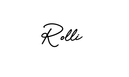 The best way (AmerikaSignatureDemo-Regular) to make a short signature is to pick only two or three words in your name. The name Rolli include a total of six letters. For converting this name. Rolli signature style 3 images and pictures png