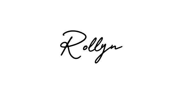 How to Draw Rollyn signature style? AmerikaSignatureDemo-Regular is a latest design signature styles for name Rollyn. Rollyn signature style 3 images and pictures png