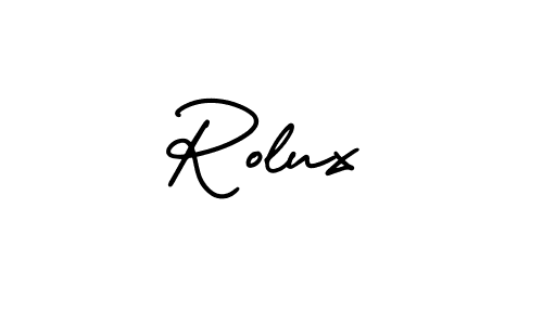 Rolux stylish signature style. Best Handwritten Sign (AmerikaSignatureDemo-Regular) for my name. Handwritten Signature Collection Ideas for my name Rolux. Rolux signature style 3 images and pictures png