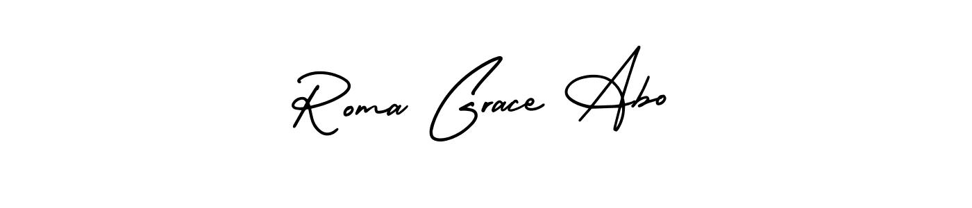 AmerikaSignatureDemo-Regular is a professional signature style that is perfect for those who want to add a touch of class to their signature. It is also a great choice for those who want to make their signature more unique. Get Roma Grace Abo name to fancy signature for free. Roma Grace Abo signature style 3 images and pictures png