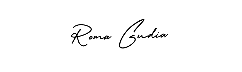 Also You can easily find your signature by using the search form. We will create Roma Gudia name handwritten signature images for you free of cost using AmerikaSignatureDemo-Regular sign style. Roma Gudia signature style 3 images and pictures png