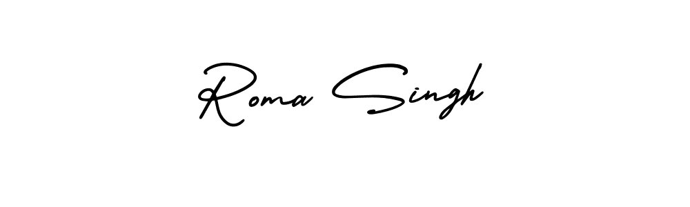 Make a beautiful signature design for name Roma Singh. With this signature (AmerikaSignatureDemo-Regular) style, you can create a handwritten signature for free. Roma Singh signature style 3 images and pictures png