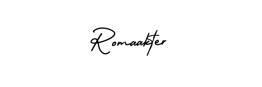 It looks lik you need a new signature style for name Romaakter. Design unique handwritten (AmerikaSignatureDemo-Regular) signature with our free signature maker in just a few clicks. Romaakter signature style 3 images and pictures png
