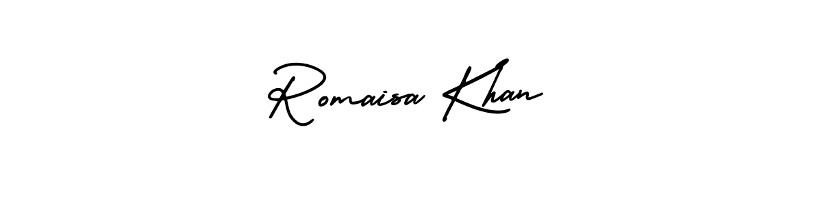 Make a beautiful signature design for name Romaisa Khan. With this signature (AmerikaSignatureDemo-Regular) style, you can create a handwritten signature for free. Romaisa Khan signature style 3 images and pictures png
