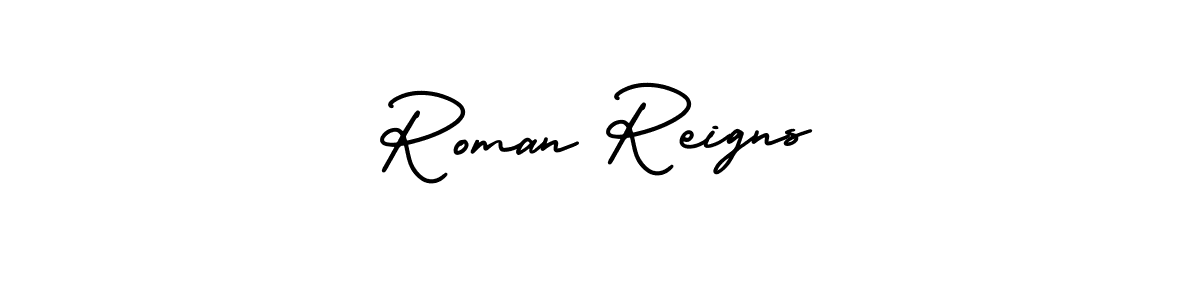 Use a signature maker to create a handwritten signature online. With this signature software, you can design (AmerikaSignatureDemo-Regular) your own signature for name Roman Reigns. Roman Reigns signature style 3 images and pictures png