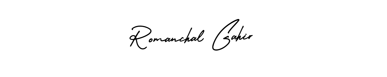 You can use this online signature creator to create a handwritten signature for the name Romanchal Gahir. This is the best online autograph maker. Romanchal Gahir signature style 3 images and pictures png