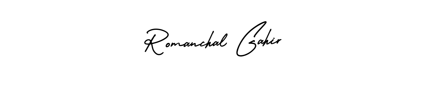 Create a beautiful signature design for name Romanchal Gahir. With this signature (AmerikaSignatureDemo-Regular) fonts, you can make a handwritten signature for free. Romanchal Gahir signature style 3 images and pictures png