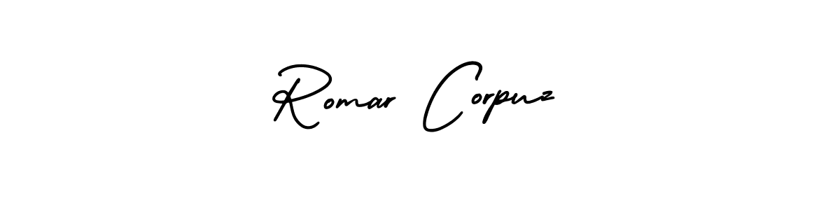 Design your own signature with our free online signature maker. With this signature software, you can create a handwritten (AmerikaSignatureDemo-Regular) signature for name Romar Corpuz. Romar Corpuz signature style 3 images and pictures png