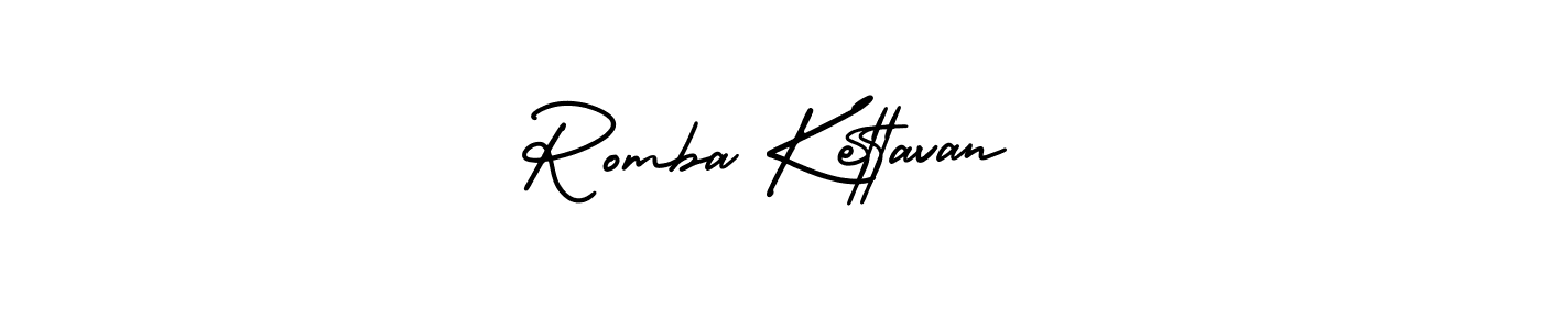 You can use this online signature creator to create a handwritten signature for the name Romba Kettavan. This is the best online autograph maker. Romba Kettavan signature style 3 images and pictures png