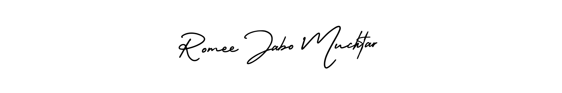 You can use this online signature creator to create a handwritten signature for the name Romee Jabo Muchtar. This is the best online autograph maker. Romee Jabo Muchtar signature style 3 images and pictures png