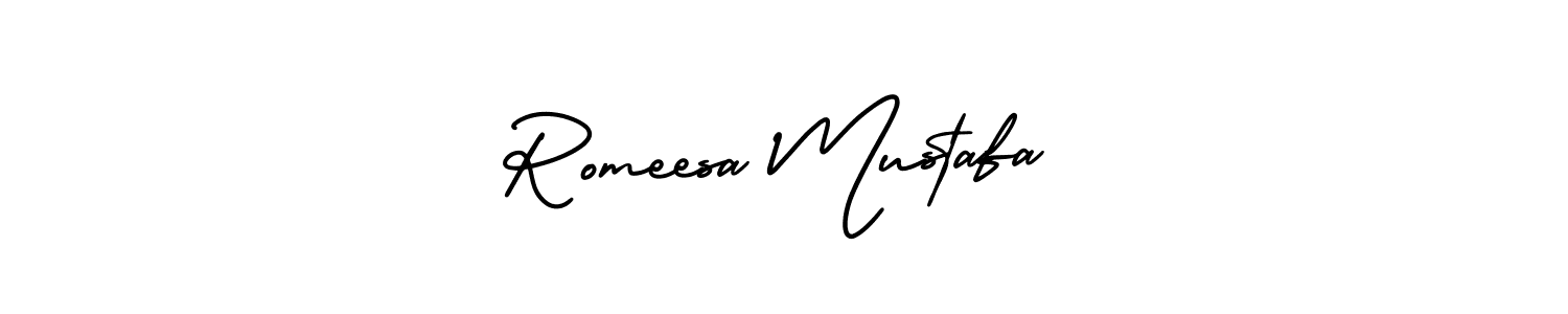 How to Draw Romeesa Mustafa signature style? AmerikaSignatureDemo-Regular is a latest design signature styles for name Romeesa Mustafa. Romeesa Mustafa signature style 3 images and pictures png