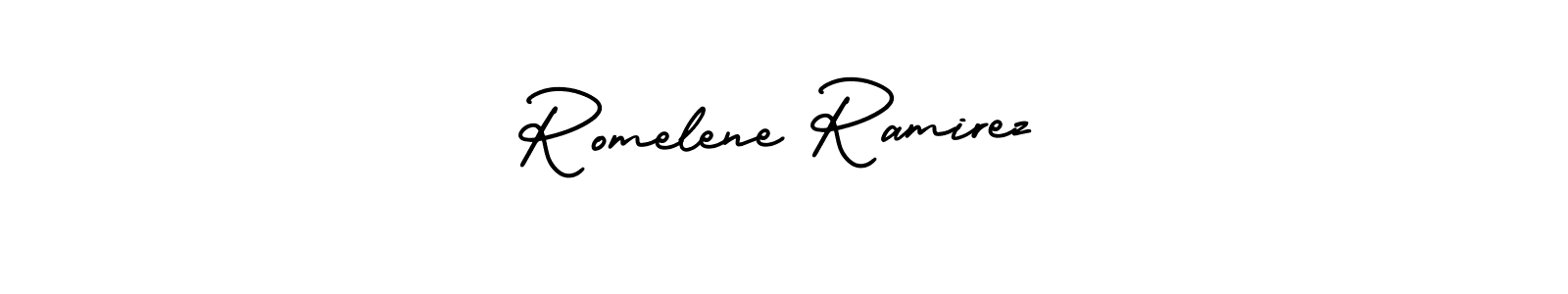 if you are searching for the best signature style for your name Romelene Ramirez. so please give up your signature search. here we have designed multiple signature styles  using AmerikaSignatureDemo-Regular. Romelene Ramirez signature style 3 images and pictures png