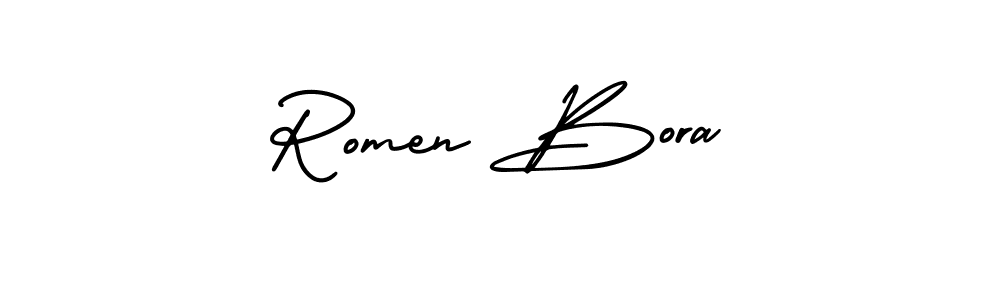 Also You can easily find your signature by using the search form. We will create Romen Bora name handwritten signature images for you free of cost using AmerikaSignatureDemo-Regular sign style. Romen Bora signature style 3 images and pictures png