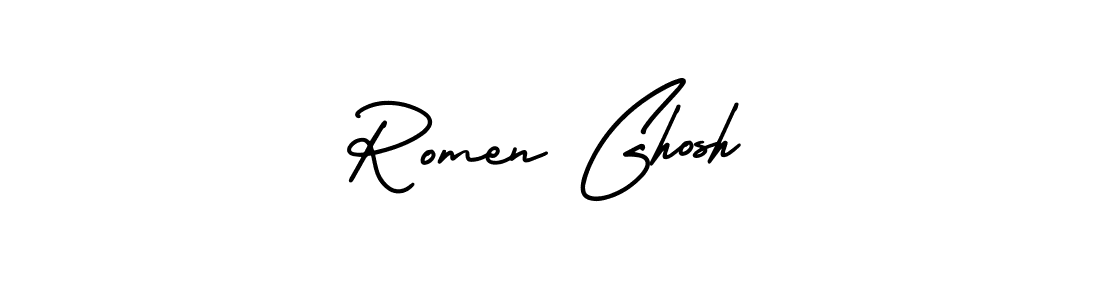 Also You can easily find your signature by using the search form. We will create Romen Ghosh name handwritten signature images for you free of cost using AmerikaSignatureDemo-Regular sign style. Romen Ghosh signature style 3 images and pictures png