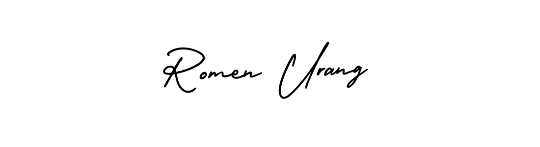 It looks lik you need a new signature style for name Romen Urang. Design unique handwritten (AmerikaSignatureDemo-Regular) signature with our free signature maker in just a few clicks. Romen Urang signature style 3 images and pictures png