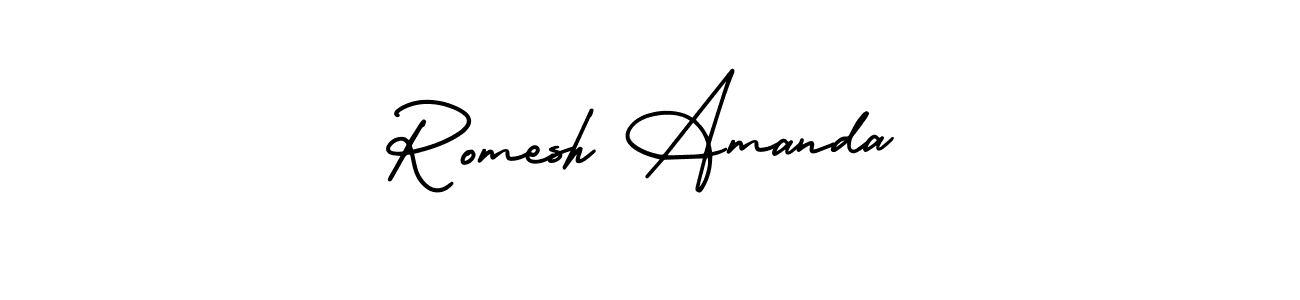 Make a beautiful signature design for name Romesh Amanda. With this signature (AmerikaSignatureDemo-Regular) style, you can create a handwritten signature for free. Romesh Amanda signature style 3 images and pictures png