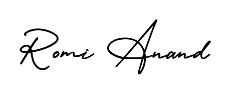 The AmerikaSignatureDemo-Regular signature style provides a bold statement for name Romi Anand. Designed for business owners, executives, and leaders. Romi Anand signature style 3 images and pictures png