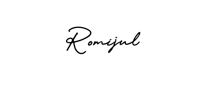How to make Romijul signature? AmerikaSignatureDemo-Regular is a professional autograph style. Create handwritten signature for Romijul name. Romijul signature style 3 images and pictures png