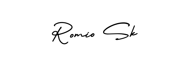 Make a beautiful signature design for name Romio Sk. With this signature (AmerikaSignatureDemo-Regular) style, you can create a handwritten signature for free. Romio Sk signature style 3 images and pictures png