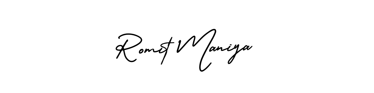 Create a beautiful signature design for name Romit Maniya. With this signature (AmerikaSignatureDemo-Regular) fonts, you can make a handwritten signature for free. Romit Maniya signature style 3 images and pictures png