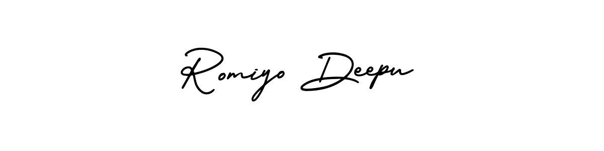 Make a beautiful signature design for name Romiyo Deepu. With this signature (AmerikaSignatureDemo-Regular) style, you can create a handwritten signature for free. Romiyo Deepu signature style 3 images and pictures png