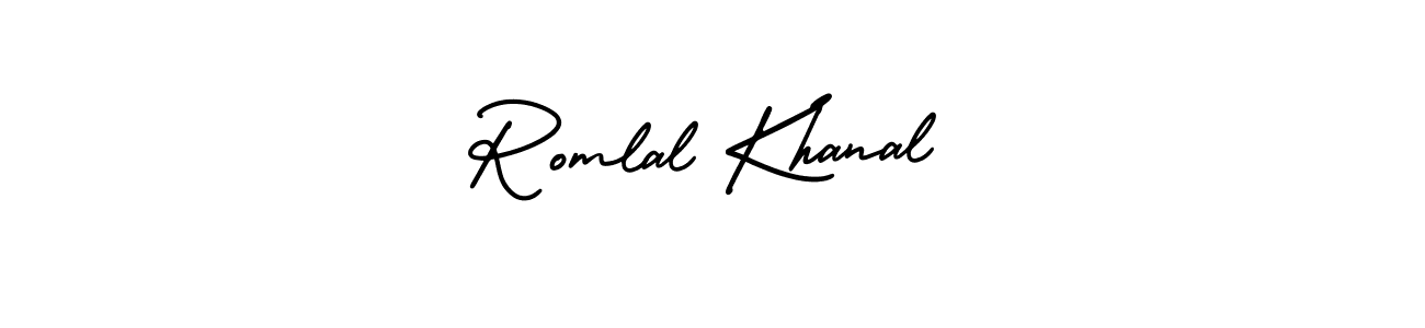 How to Draw Romlal Khanal signature style? AmerikaSignatureDemo-Regular is a latest design signature styles for name Romlal Khanal. Romlal Khanal signature style 3 images and pictures png