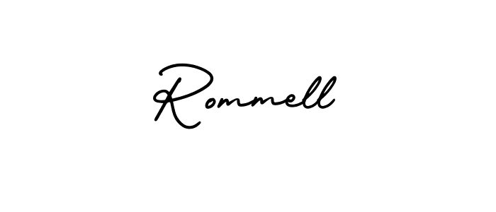 if you are searching for the best signature style for your name Rommell. so please give up your signature search. here we have designed multiple signature styles  using AmerikaSignatureDemo-Regular. Rommell signature style 3 images and pictures png