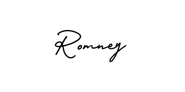 Create a beautiful signature design for name Romney. With this signature (AmerikaSignatureDemo-Regular) fonts, you can make a handwritten signature for free. Romney signature style 3 images and pictures png