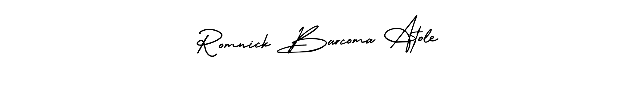 Create a beautiful signature design for name Romnick Barcoma Atole. With this signature (AmerikaSignatureDemo-Regular) fonts, you can make a handwritten signature for free. Romnick Barcoma Atole signature style 3 images and pictures png
