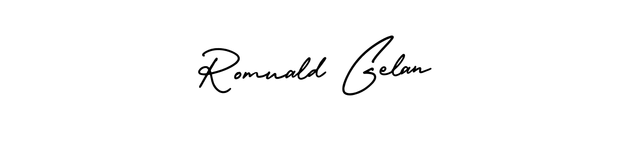 Also we have Romuald Gelan name is the best signature style. Create professional handwritten signature collection using AmerikaSignatureDemo-Regular autograph style. Romuald Gelan signature style 3 images and pictures png