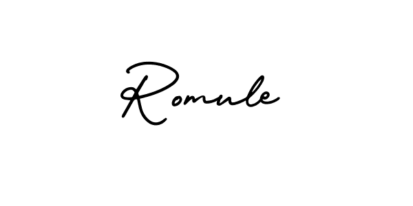 How to make Romule name signature. Use AmerikaSignatureDemo-Regular style for creating short signs online. This is the latest handwritten sign. Romule signature style 3 images and pictures png
