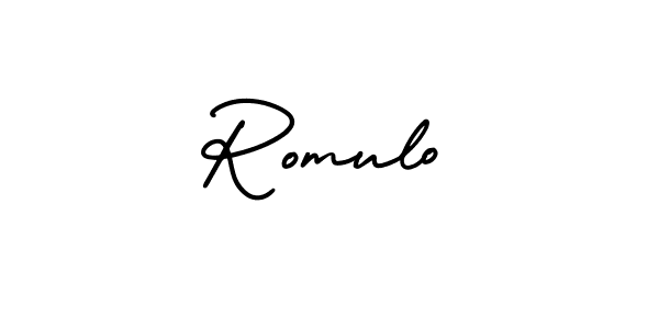 if you are searching for the best signature style for your name Romulo. so please give up your signature search. here we have designed multiple signature styles  using AmerikaSignatureDemo-Regular. Romulo signature style 3 images and pictures png