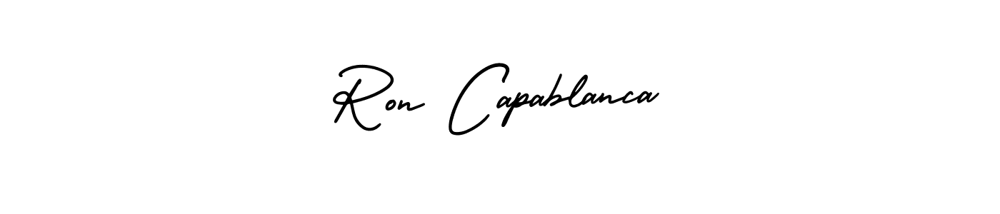 Ron Capablanca stylish signature style. Best Handwritten Sign (AmerikaSignatureDemo-Regular) for my name. Handwritten Signature Collection Ideas for my name Ron Capablanca. Ron Capablanca signature style 3 images and pictures png