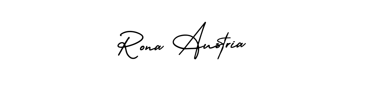 How to make Rona Austria name signature. Use AmerikaSignatureDemo-Regular style for creating short signs online. This is the latest handwritten sign. Rona Austria signature style 3 images and pictures png