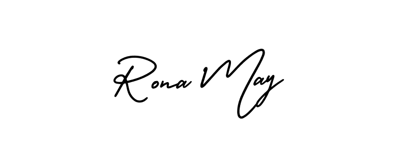 How to make Rona May name signature. Use AmerikaSignatureDemo-Regular style for creating short signs online. This is the latest handwritten sign. Rona May signature style 3 images and pictures png