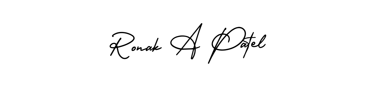 How to make Ronak A Patel signature? AmerikaSignatureDemo-Regular is a professional autograph style. Create handwritten signature for Ronak A Patel name. Ronak A Patel signature style 3 images and pictures png