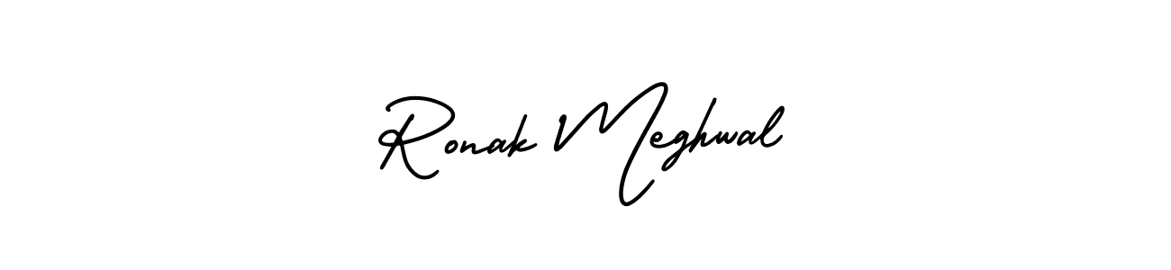 Create a beautiful signature design for name Ronak Meghwal. With this signature (AmerikaSignatureDemo-Regular) fonts, you can make a handwritten signature for free. Ronak Meghwal signature style 3 images and pictures png