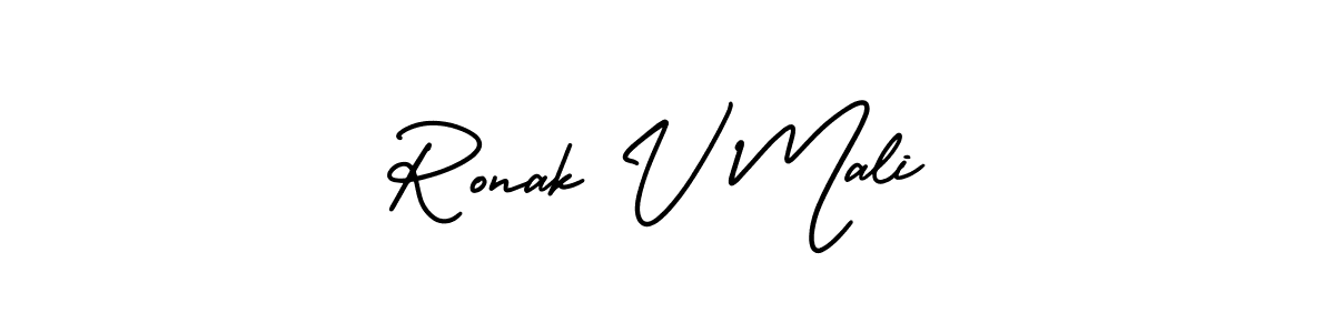 Also You can easily find your signature by using the search form. We will create Ronak V Mali name handwritten signature images for you free of cost using AmerikaSignatureDemo-Regular sign style. Ronak V Mali signature style 3 images and pictures png