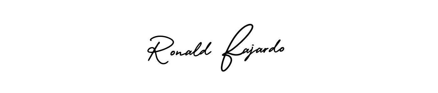 This is the best signature style for the Ronald Fajardo name. Also you like these signature font (AmerikaSignatureDemo-Regular). Mix name signature. Ronald Fajardo signature style 3 images and pictures png