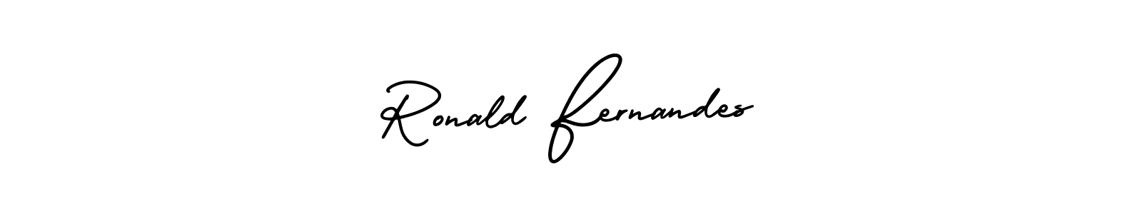 You should practise on your own different ways (AmerikaSignatureDemo-Regular) to write your name (Ronald Fernandes) in signature. don't let someone else do it for you. Ronald Fernandes signature style 3 images and pictures png