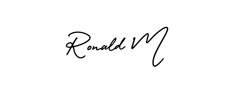 Similarly AmerikaSignatureDemo-Regular is the best handwritten signature design. Signature creator online .You can use it as an online autograph creator for name Ronald M. Ronald M signature style 3 images and pictures png