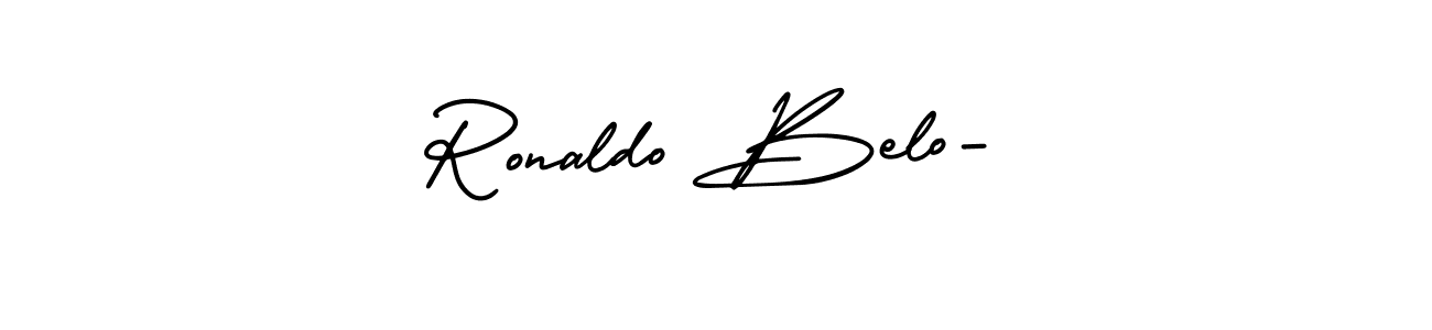 How to make Ronaldo Belo- signature? AmerikaSignatureDemo-Regular is a professional autograph style. Create handwritten signature for Ronaldo Belo- name. Ronaldo Belo- signature style 3 images and pictures png