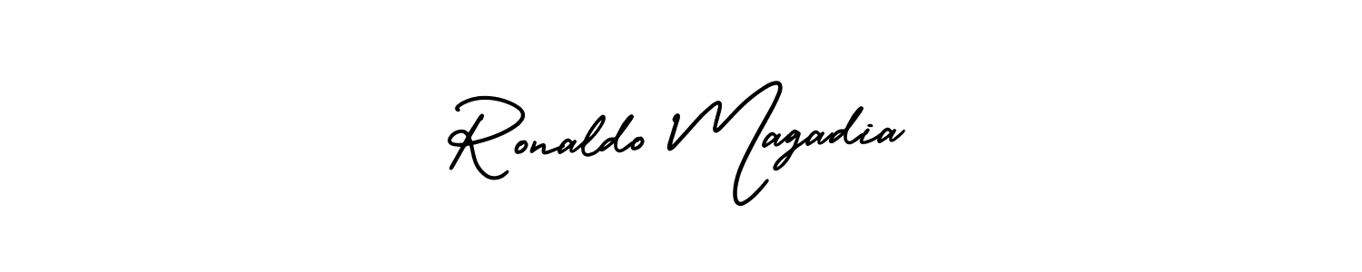 It looks lik you need a new signature style for name Ronaldo Magadia. Design unique handwritten (AmerikaSignatureDemo-Regular) signature with our free signature maker in just a few clicks. Ronaldo Magadia signature style 3 images and pictures png